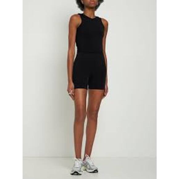 PRISM² 2 SQUARED RIBBED LUMINOUS Black Ribbed Cropped Tank Top Vest  1 OS Med - Picture 1 of 4